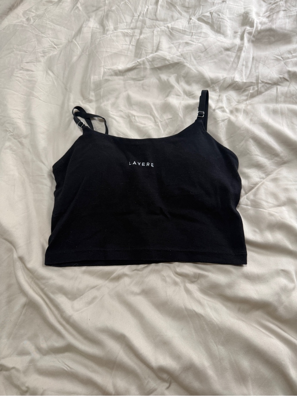 Layere Organic Cotton Black Crop Sports Bra